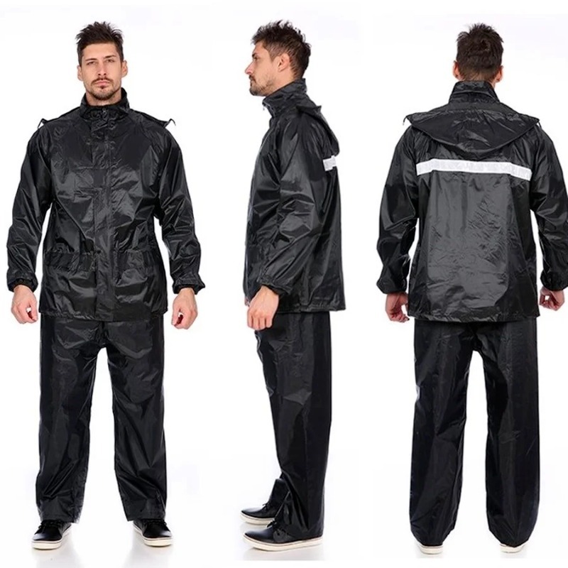 Motorcycle Gear Women Pants - Black Motorcycle Black Adult Raincoat Waterproof