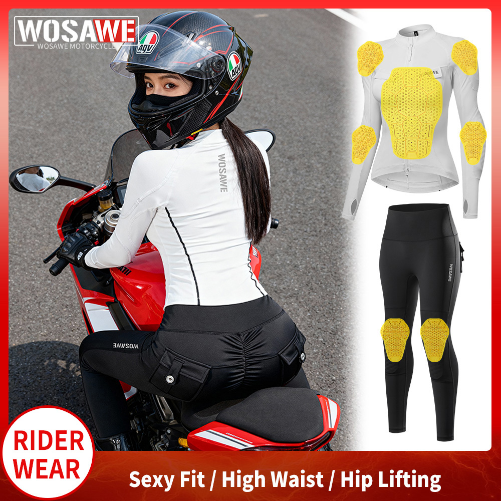 Motorcycle Gear Women Pants - WOSAWE Women Motorcycle Jacket and Pants