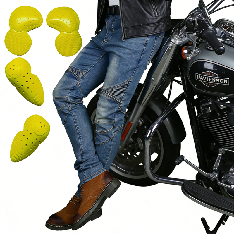 Motorcycle Wearing Gear - Men's Motorcycle Jeans Blue Dirt Bike