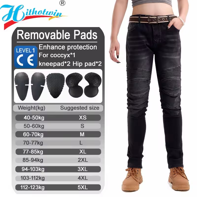 Womens Motorcycle Jeans Black  - Motorcycle Gear Women Pants recension och pris