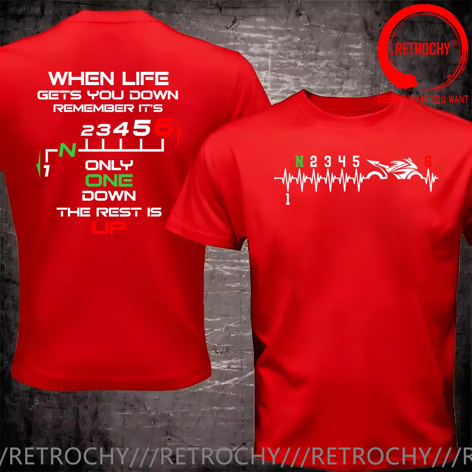 Funny Design 1N23456 Heartbeat - Motorcycle Gear Up Down recension och pris