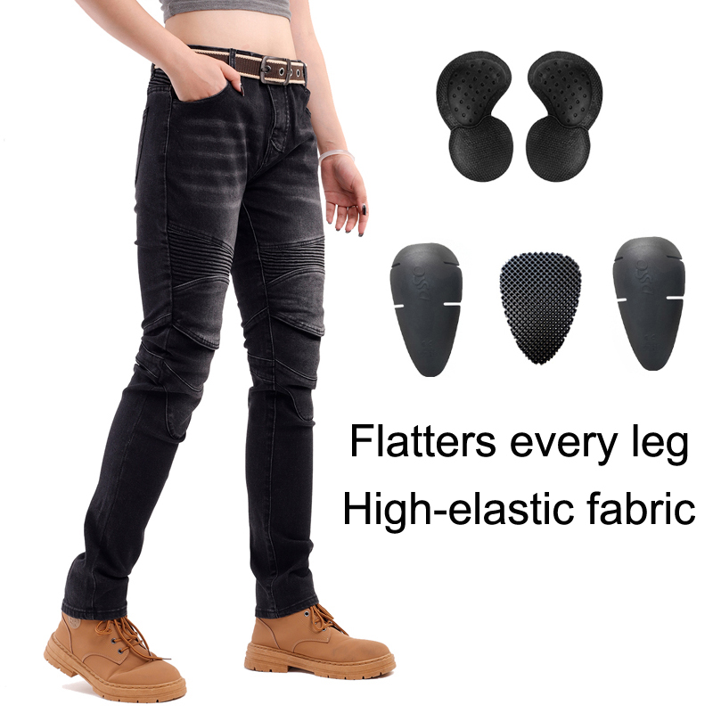 Womens Motorcycle Jeans Black  - Motorcycle Gear Women Pants recension och pris